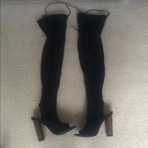 Black thigh high heels